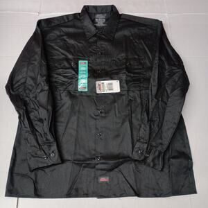 Dickies Work Shirt Men's Size XL Black Temp Control L/S New